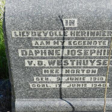 WESTHUYSEN Daphne Josephine, v.d. nee NORTON 1918-1940