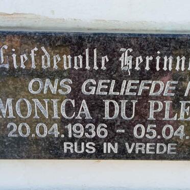 PLESSIS Monica, du 1936-2014