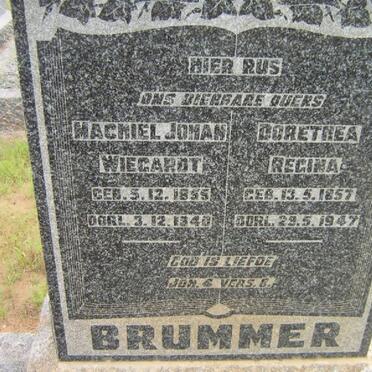 BRUMMER Machiel Johan Wiegardt 1855-1940 &amp; Dorethea Regina 1957-1947