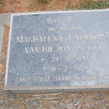 BILJON Magdalena Catharina, van nee SCOTT 1892-1980