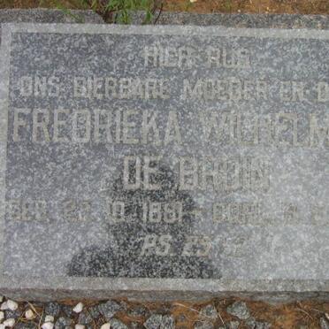 BRUIN Frederieka Wilhelmina, de 1881-1943