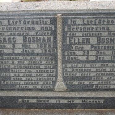 BOSMAN Isaac 1865-1949 &amp; Ellen PRETORIUS 1868-1946
