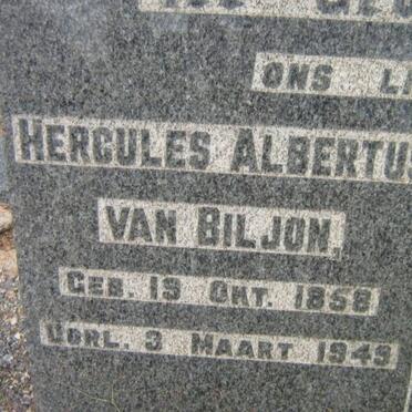 BILJON Hercules Albertus, van 1858-1949 
