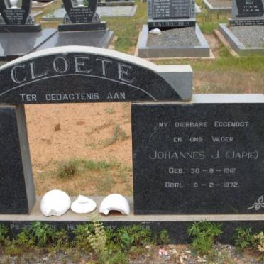 CLOETE Johannes J. 1912-1972