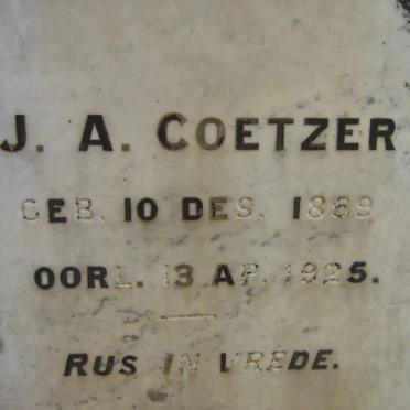 COETZER J.A. 1889-1925