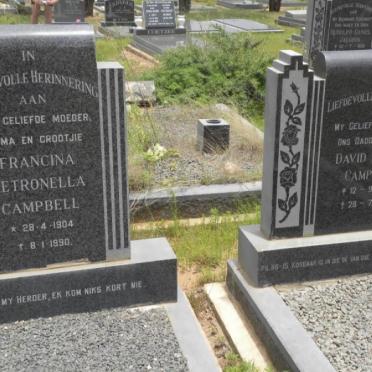 CAMPBELL David Peter 1899-1973 &amp; Francina Petronella 1904-1990