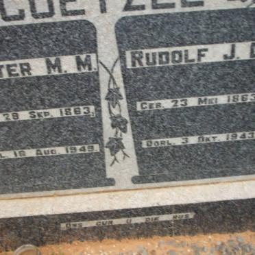 COETZEE Rudolf J.D. 1863-1943 &amp; Hester M.M. 1863-1949