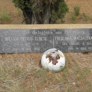 CLOETE Willem Petrus 1878-1958 &amp; Frederika Magdalena GRIESEL 1884-1952