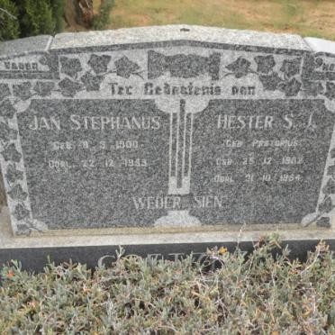 COETZEE Jan Stephanus 1900-1959 &amp; Hester S.J. PRETORIUS 1902-1954