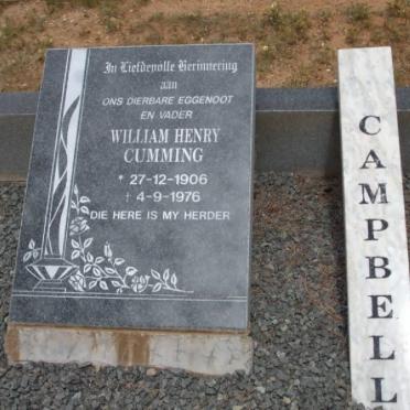 CAMPBELL William Henry Cumming 1906-1976 &amp; Anna Maria Johanna 190?-1999