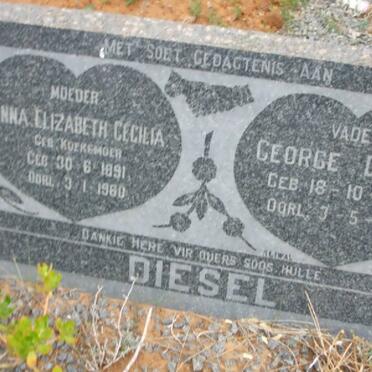 DIESEL George Daniel 1888-1952 &amp; Anna Elizabeth Cecilia KOEKEMOER 1891-1960