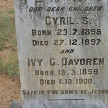 DAVOREN Cyril S 1896-1897 :: DAVOREN Ivy C 1899-1900