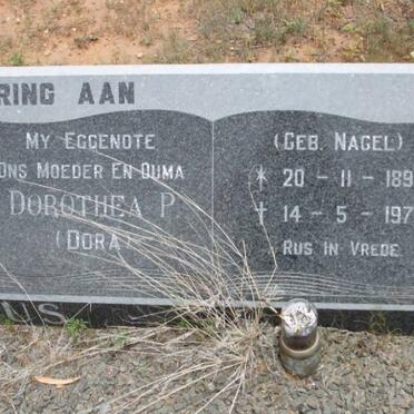 ERASMUS Dorothea P. nee NAGEL 1899-1978