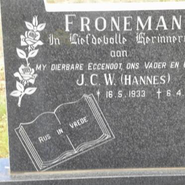 FRONEMAN J.C.W. 1933-1984