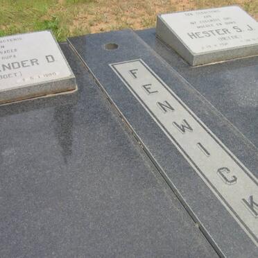 FENWICK Alexander D. 1913-1990 &amp; Hester S.J. 1921-1962