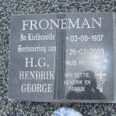 FRONEMAN Hendrik George 1937-2009
