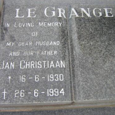 GRANGE Jan Christiaan, le 1930-1994