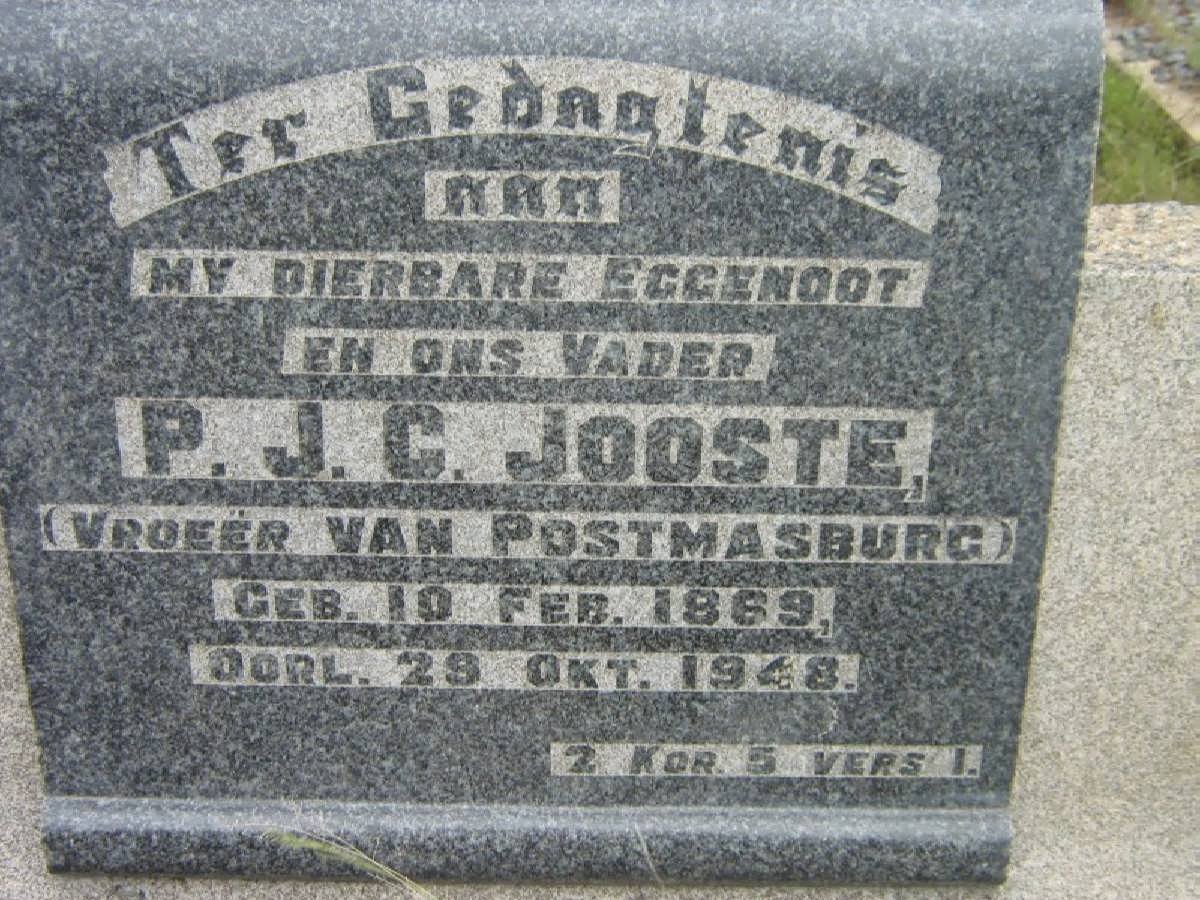 JOOSTE P.J.C. 1869-1948