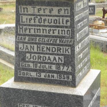 JORDAAN Jan Hendrik 1877-1958 &amp; Johanna A.S. JORDAAN 1883-1948