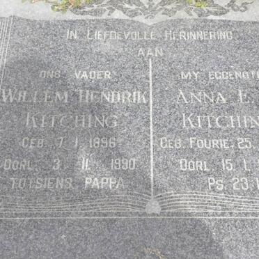 KITCHING Willem Hendrik 1896-1990 &amp; Anna E.J. FOURIE 1900-1968