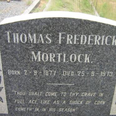 MORTLOCK Thomas Frederick 1877-1973
