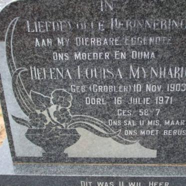 MYNHARDT Helena Louisa nee GROBLER 1903-1971