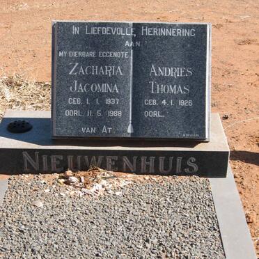 NIEUWENHUIS Andries Thomas 1926- &amp; Zacharia Jacomina 1937-1988