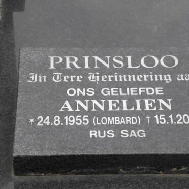 PRINSLOO Annelien nee LOMBARD 1955-2005