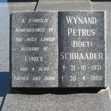 SCHRAADER Wynand Petrus 1921-1988