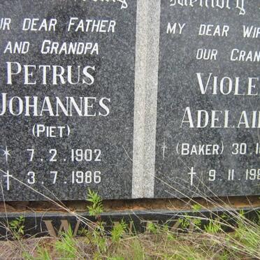 WENTZEL Petrus Johannes 1902-1986 &amp; Violet Adelaide BAKER 1901-1981