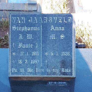 JAARSVELD Stephanus J.W., van 1910-1999 &amp; Anna M.S. 1926-2016
