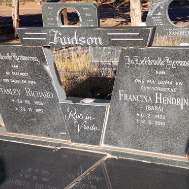 HUDSON Stanley Richard 1906-1987 &amp; Francina Hendrina 1922-2010