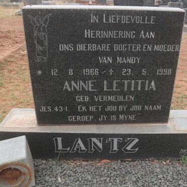 LANTZ Anne Letitia nee VERMEULEN 1966-1998