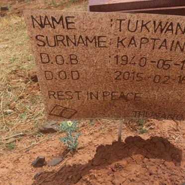 KAPTAIN Tukwana S. 1940-2015