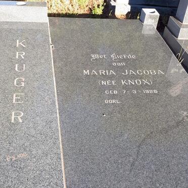 KRUGER Gert Hendrik Jacobus 1921-1996 &amp; Maria Jacoba KNOX 1925-