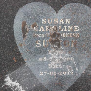 SUTTON Susan Caroline nee VAN NIEKERK 1920-2012