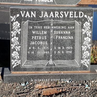 JAARSVELD Willem Petrus Jacobus, van 1925-1985 &amp; Susanna Francina 1926-1998