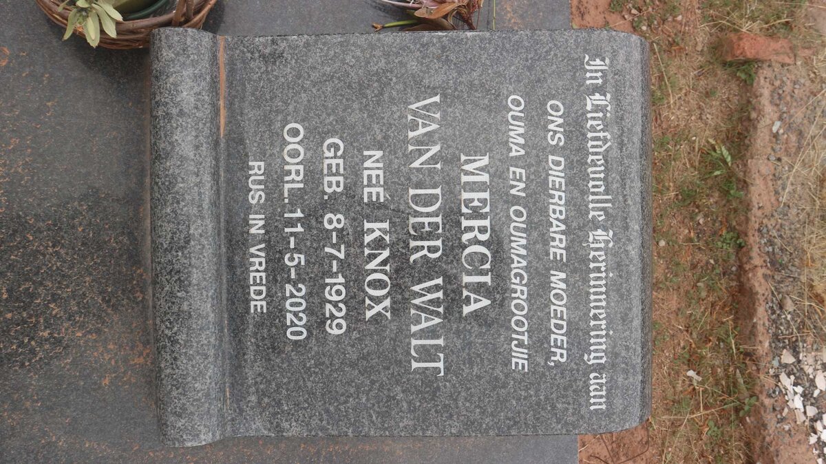 WALT Mercia, van der nee KNOX 1929-2020