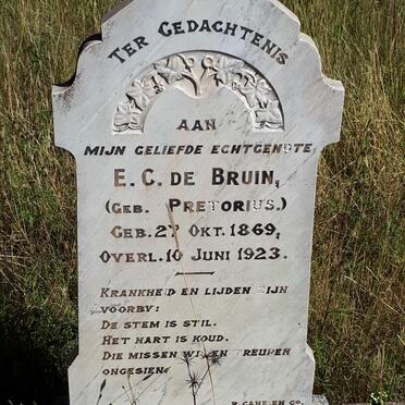BRUIN E.C., de nee PRETORIUS 1869-1923