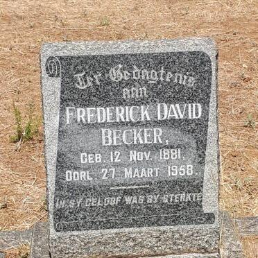BECKER Frederick David 1881-1958