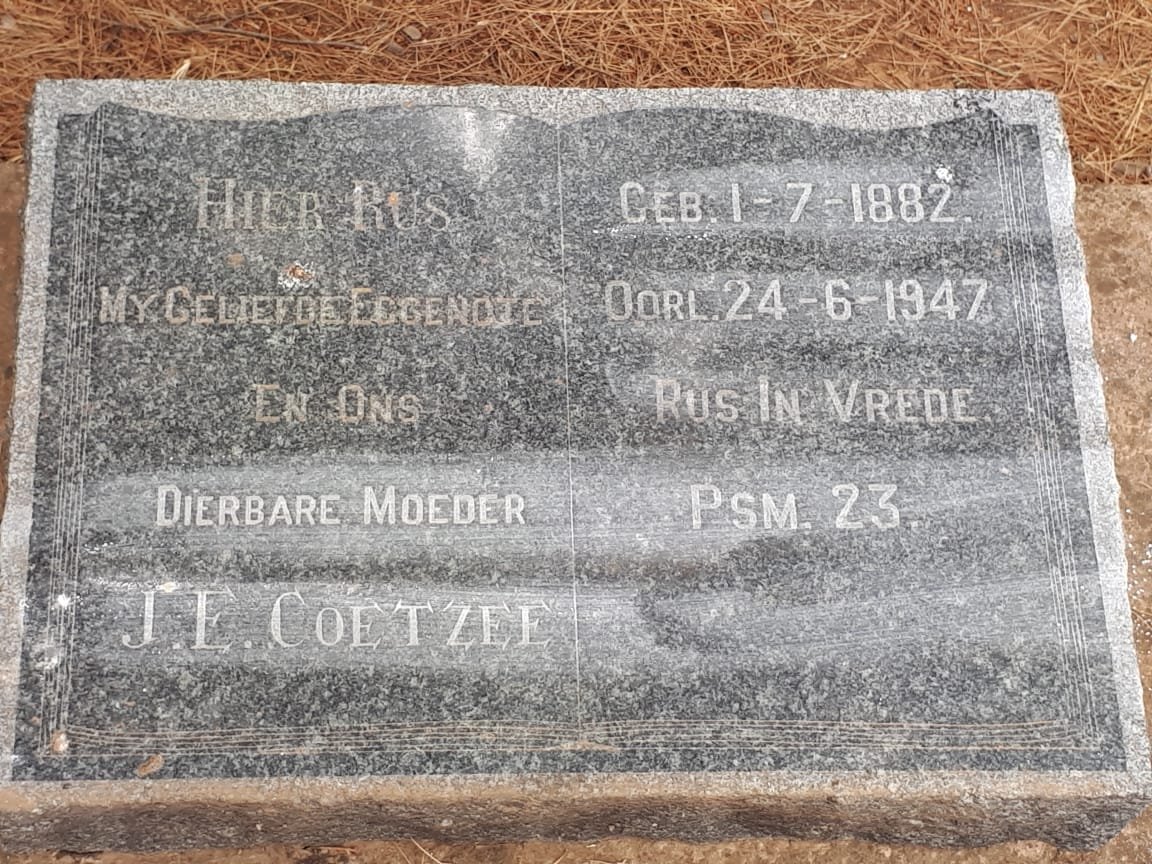 COETZEE J.E. 1882-1947