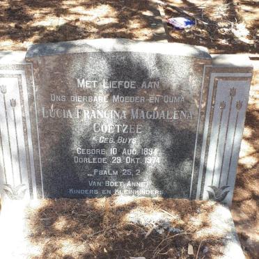 COETZEE Lucia Francina Magdalena nee BUYS 1894-1974
