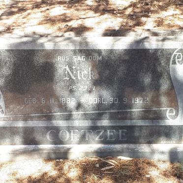 COETZEE Nick 1882-1972