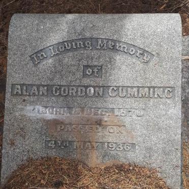 CUMMING Alan Gordon 1870-1936