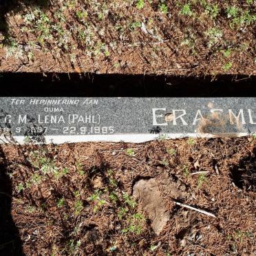 ERASMUS G.M. nee PAHL 1897-1985