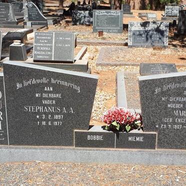 FOURIE Stephanus A.A. 1897-1977 &amp; Maria I. ENGELBRECHT 1907-1976