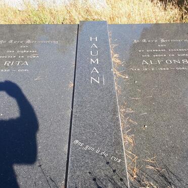 HAUMAN Alfonso 1922-1983 &amp; Rita 1932 -