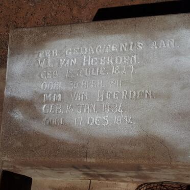 HEERDEN W.L., van 1827-1911 &amp; M.M. 1834-1894