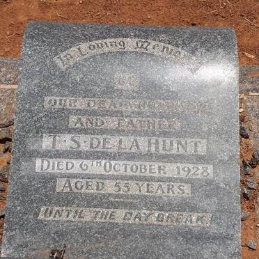 HUNT T.S., de la -1928