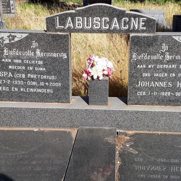 LABUSCAGNE Johannes Hendrik 1928-1981 &amp; Mispa PRETORIUS 1930-2008